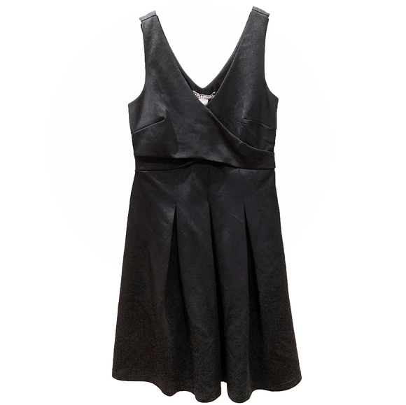 Satin Fit and Flare Little Black Dress - Picture 1 of 9